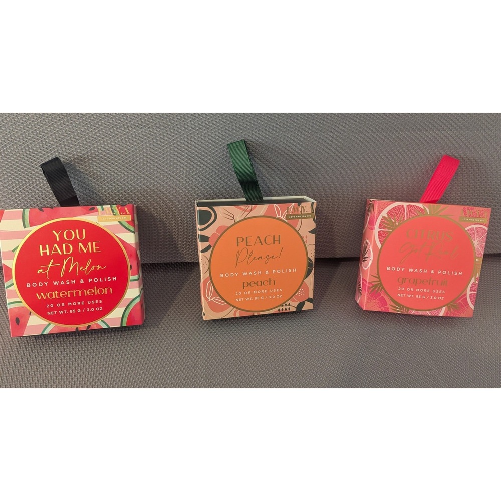 LWYA Love Who You Are Body Wash & Polish 3 Pack Watermelon Peach Grapefruit 3oz